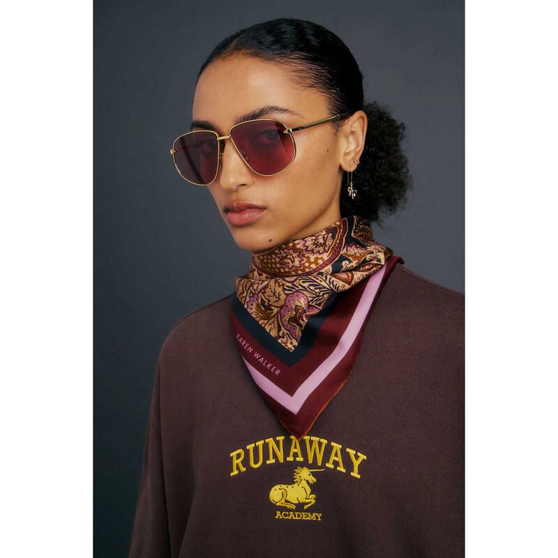 Karen Walker Paisley Classic Silk Scarf Burgundy Multi image number 1